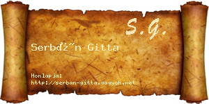 Serbán Gitta névjegykártya
